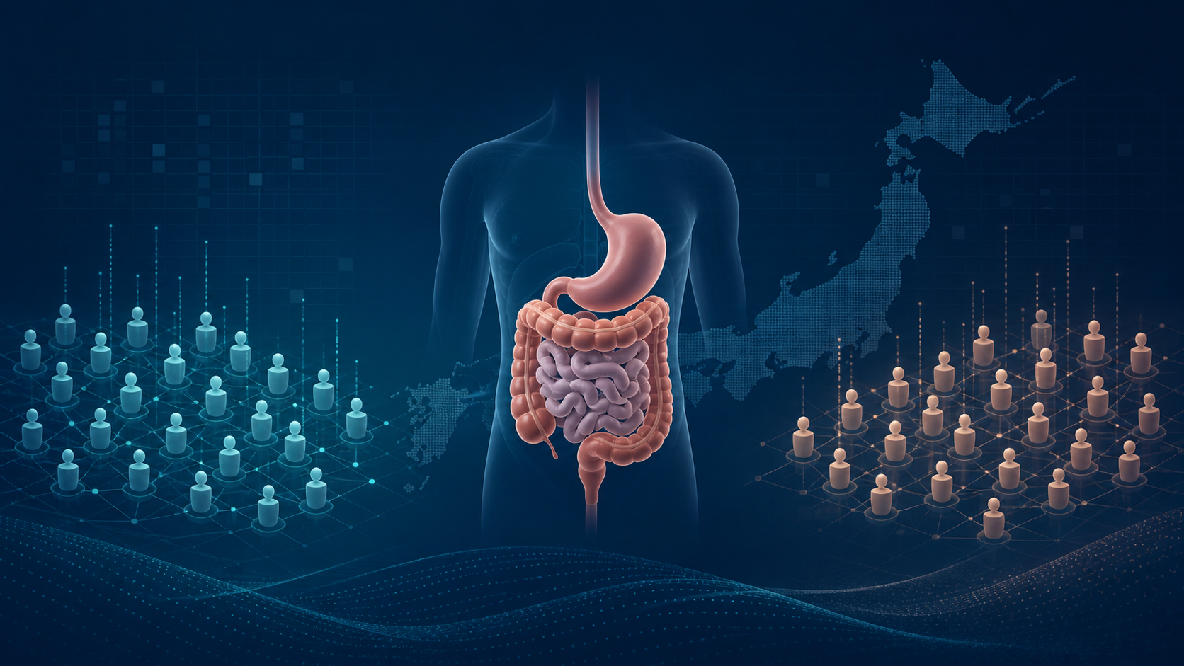 Scientific illustration of a digestive tract between two balanced Japanese claims-database cohorts